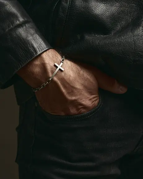 Srebrna bransoletka STRENGTH OF FAITH 9