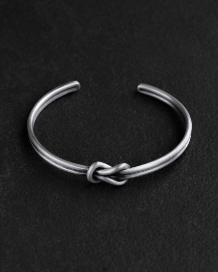 Srebrna sztywna bransoletka REEF KNOT