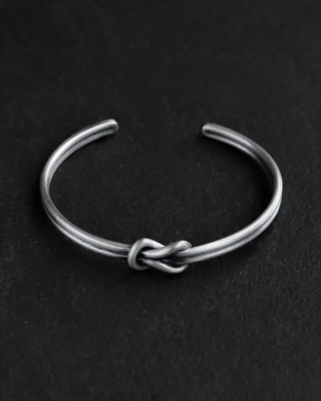 Srebrna sztywna bransoletka REEF KNOT