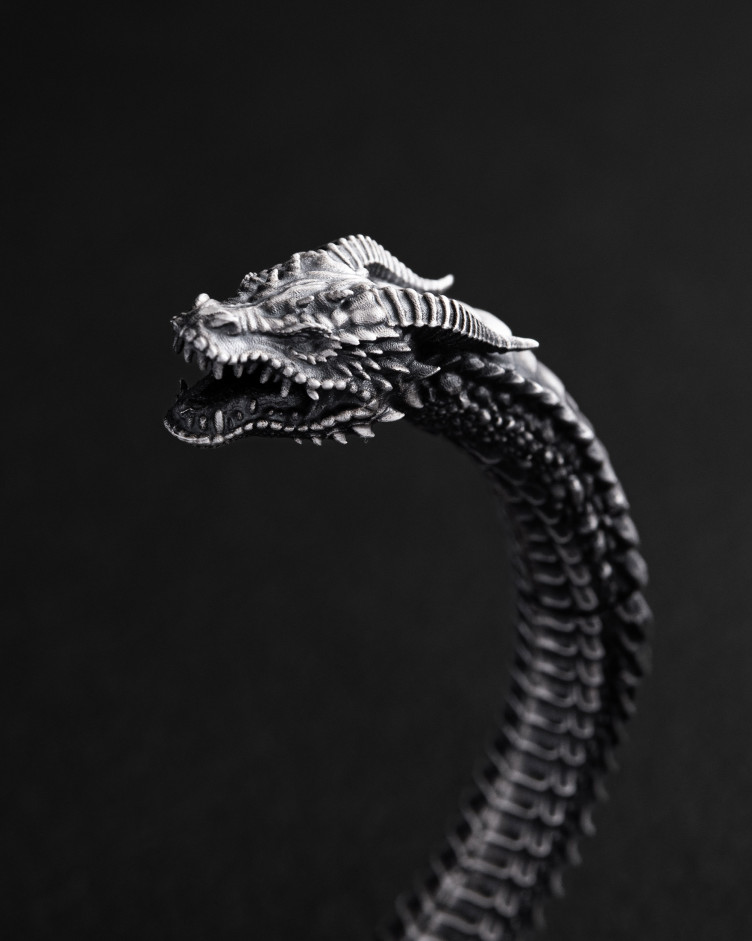Srebrna sztywna bransoletka KAMPF DER DRACHEN 3