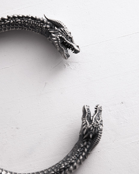 Srebrna sztywna bransoletka KAMPF DER DRACHEN 7