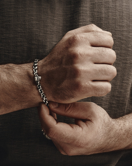 Srebrna bransoletka SKULL 2