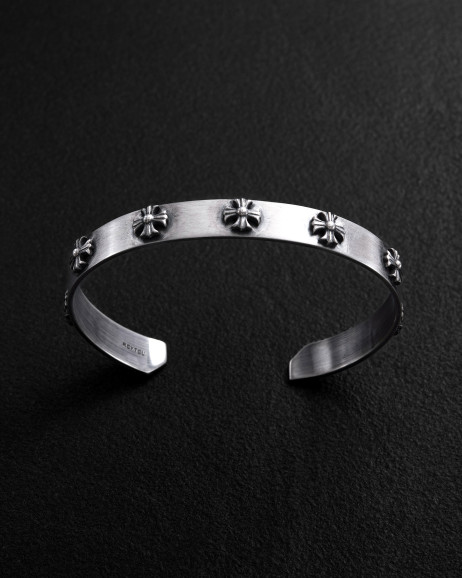 Srebrna sztywna bransoletka CROIX DES TEMPLIERS 3
