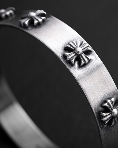 Srebrna sztywna bransoletka CROIX DES TEMPLIERS 2