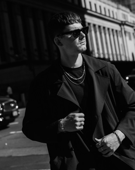 Srebrna sztywna bransoletka CROIX DES TEMPLIERS 8