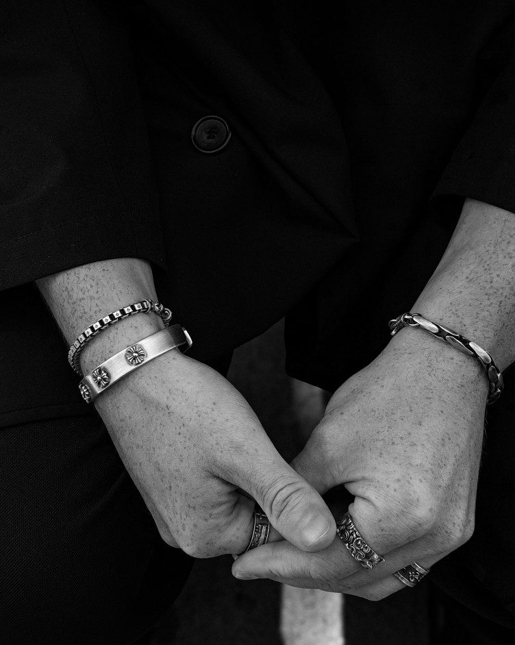 Srebrna sztywna bransoletka CROIX DES TEMPLIERS 11