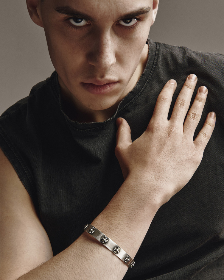 Srebrna sztywna bransoletka CROIX DES TEMPLIERS 2