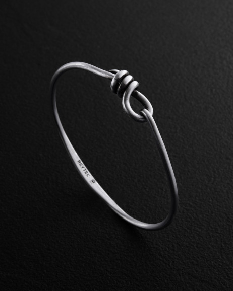 Srebrna sztywna bransoletka BOUCLE 5