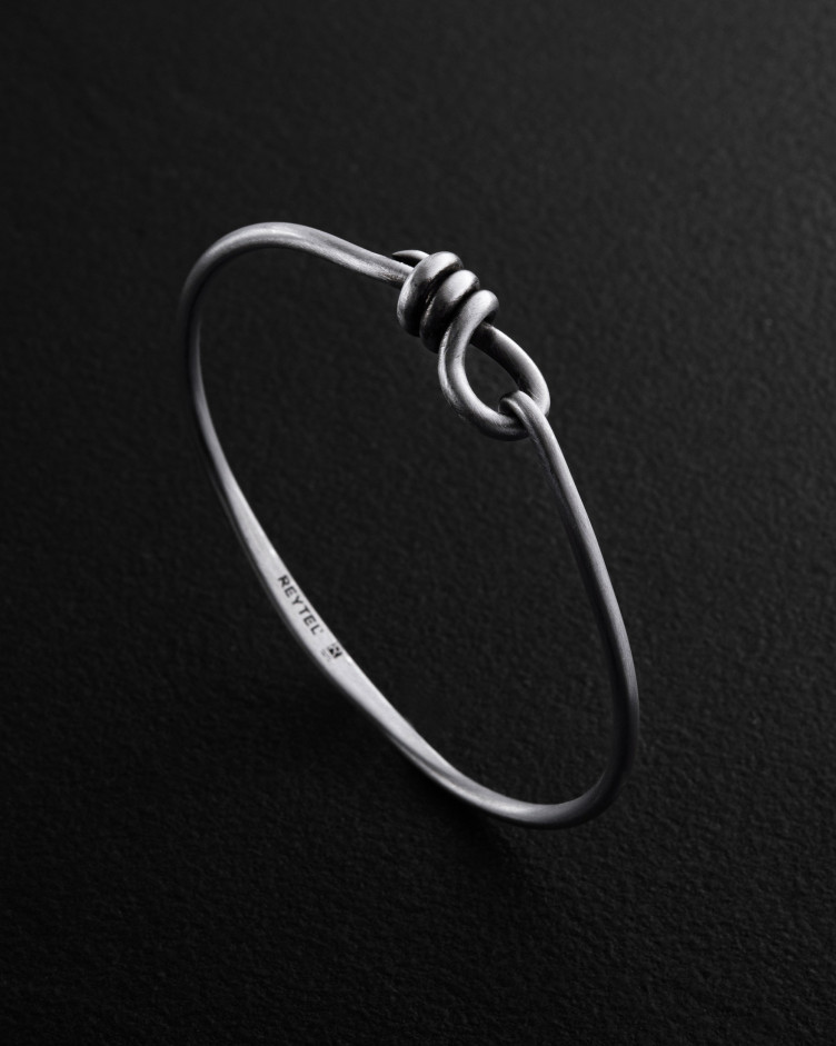 Srebrna sztywna bransoletka BOUCLE 5