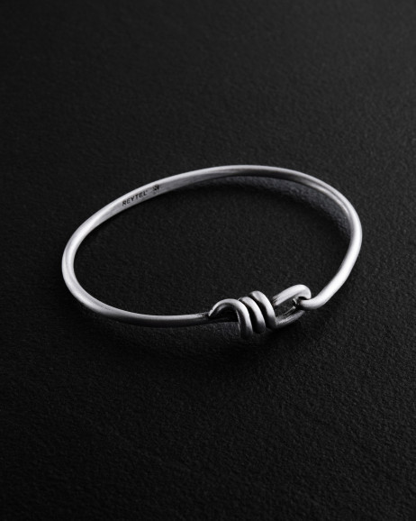 Srebrna sztywna bransoletka BOUCLE 6