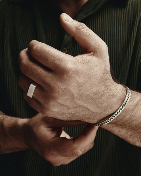 Srebrna sztywna bransoletka VIRTUS 2