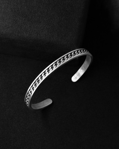 Srebrna sztywna bransoletka VIRTUS