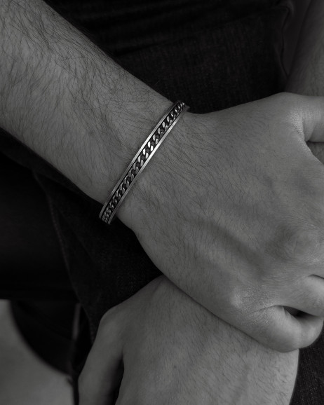 Srebrna sztywna bransoletka VIRTUS 2