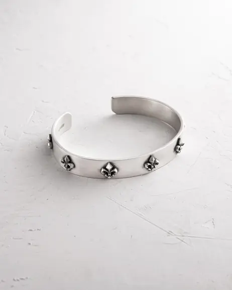 Srebrna sztywna bransoletka FLEUR DE LIS 4