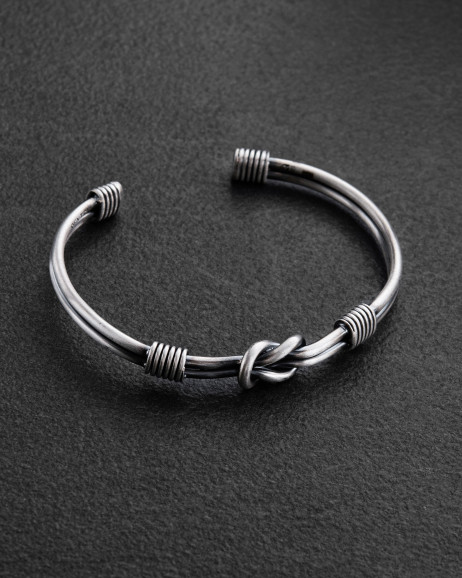Srebrna sztywna bransoletka NODUS 7