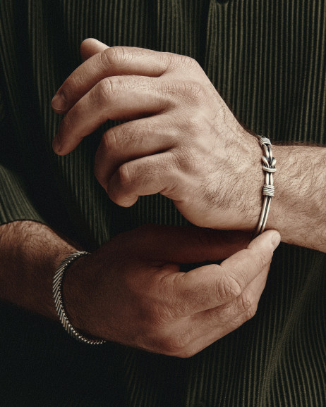 Srebrna sztywna bransoletka NODUS 2