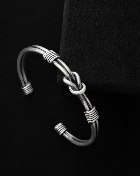 Srebrna sztywna bransoletka NODUS