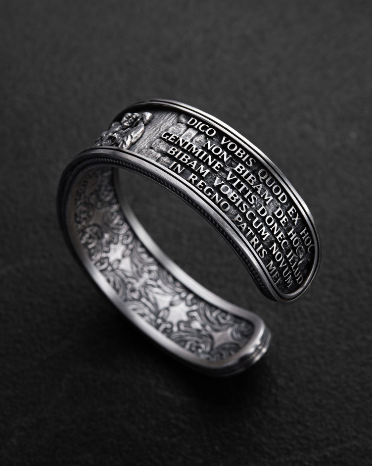 Srebrna sztywna bransoletka THE LAST SUPPER 5