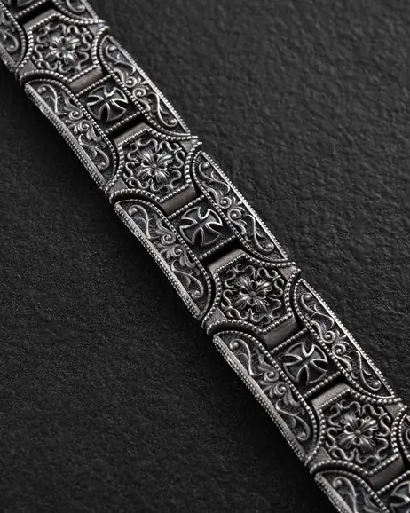 Srebrna bransoletka TEMPLAR CROSS 3