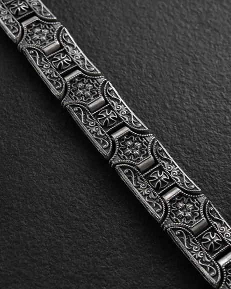 Srebrna bransoletka TEMPLAR CROSS 4