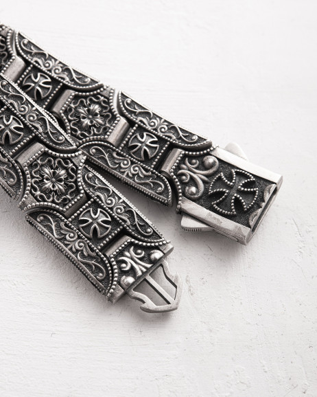 Srebrna bransoletka TEMPLAR CROSS 6