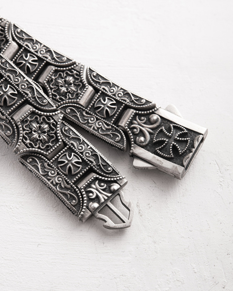 Srebrna bransoletka TEMPLAR CROSS 6
