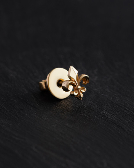 Pojedynczy kolczyk FLEUR DE LIS (żółte złoto) 2