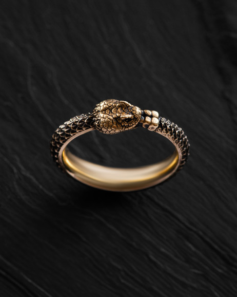 Pierścień OUROBOROS (żółte złoto) 2