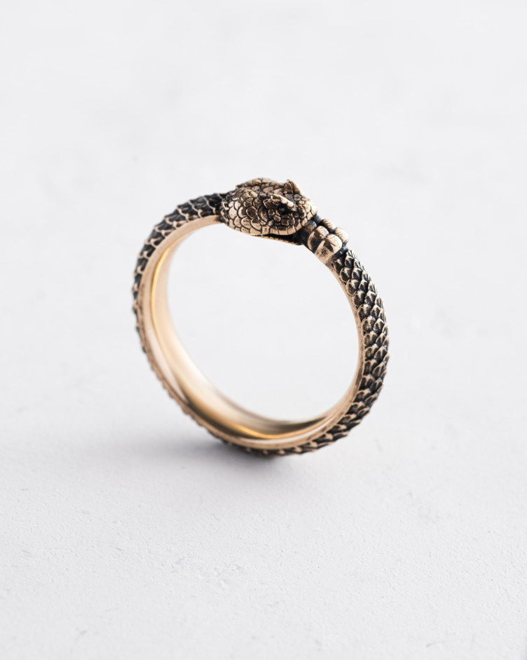 Pierścień OUROBOROS (żółte złoto) 5