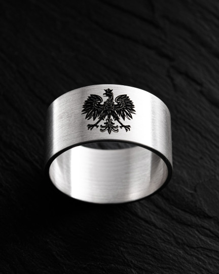 Srebrny pierścień ORZEŁ BIAŁY (Godło Polski)