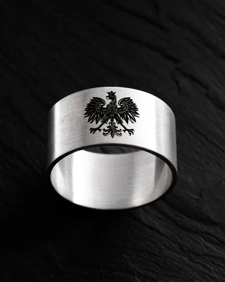 Srebrny pierścień ORZEŁ BIAŁY (Godło Polski)