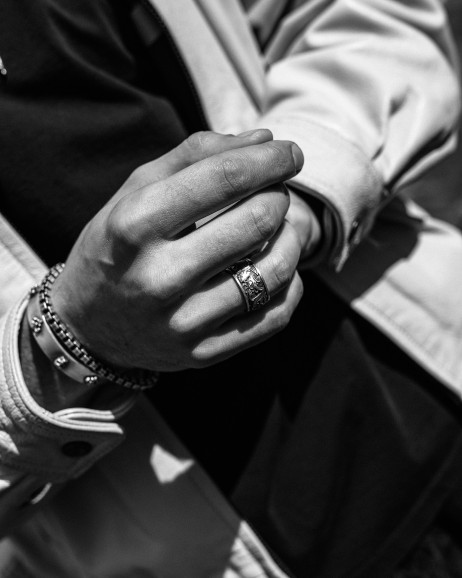 Srebrny pierścień JAPOŃSKIE KARPIE KOI I FALE 13