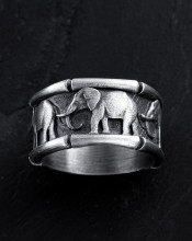 Srebrny pierścień ELEPHANT'S WISDOM