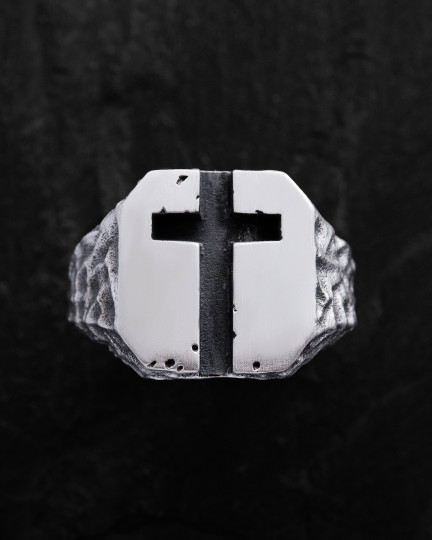 Srebrny pierścień URBAN CROSS
