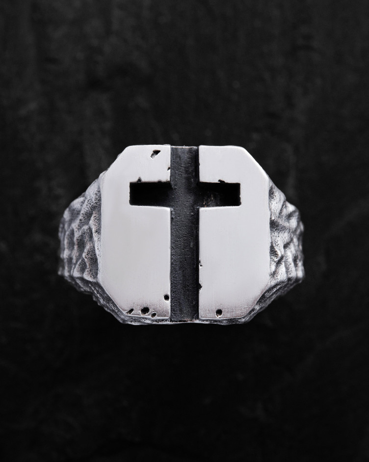 Srebrny pierścień URBAN CROSS