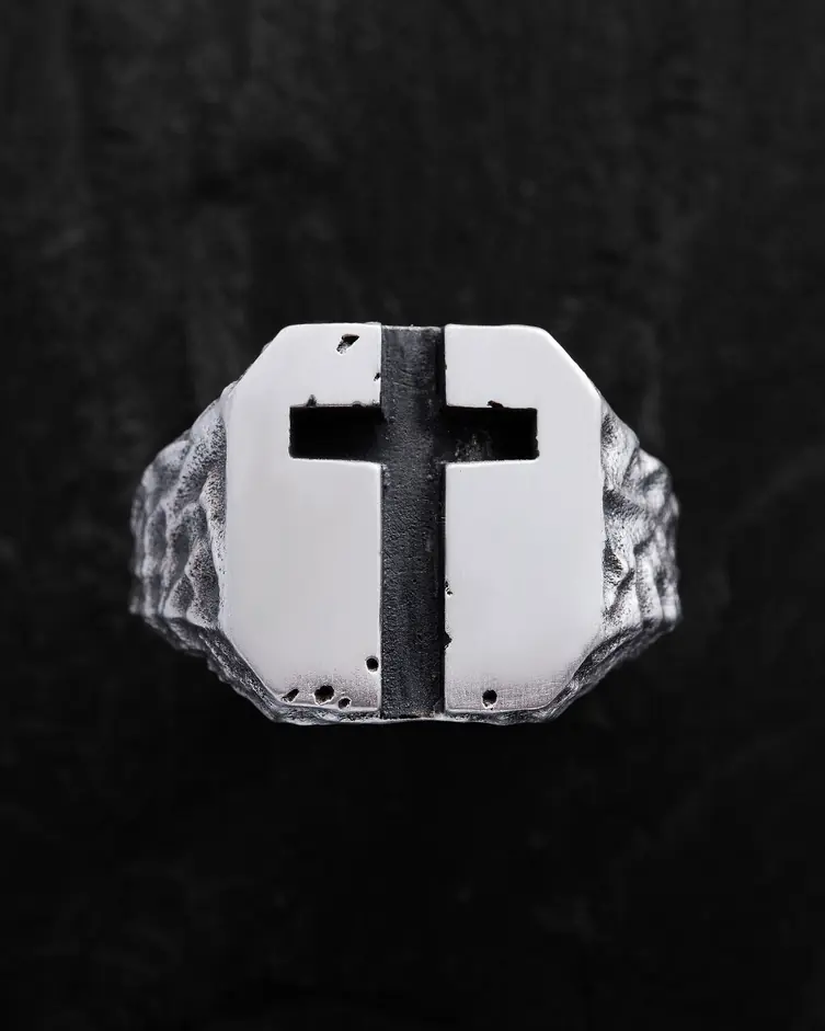 Srebrny pierścień URBAN CROSS