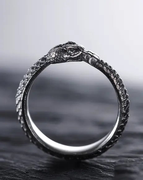 Srebrny pierścień OUROBOROS 9
