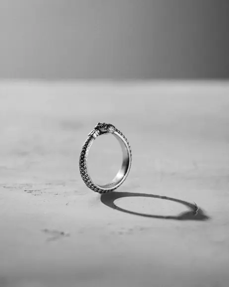 Srebrny pierścień OUROBOROS 5