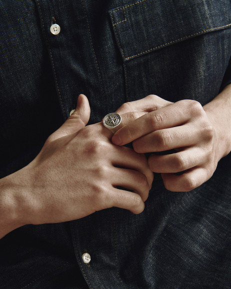 Srebrny pierścień COMPASS. POLAR STAR 4