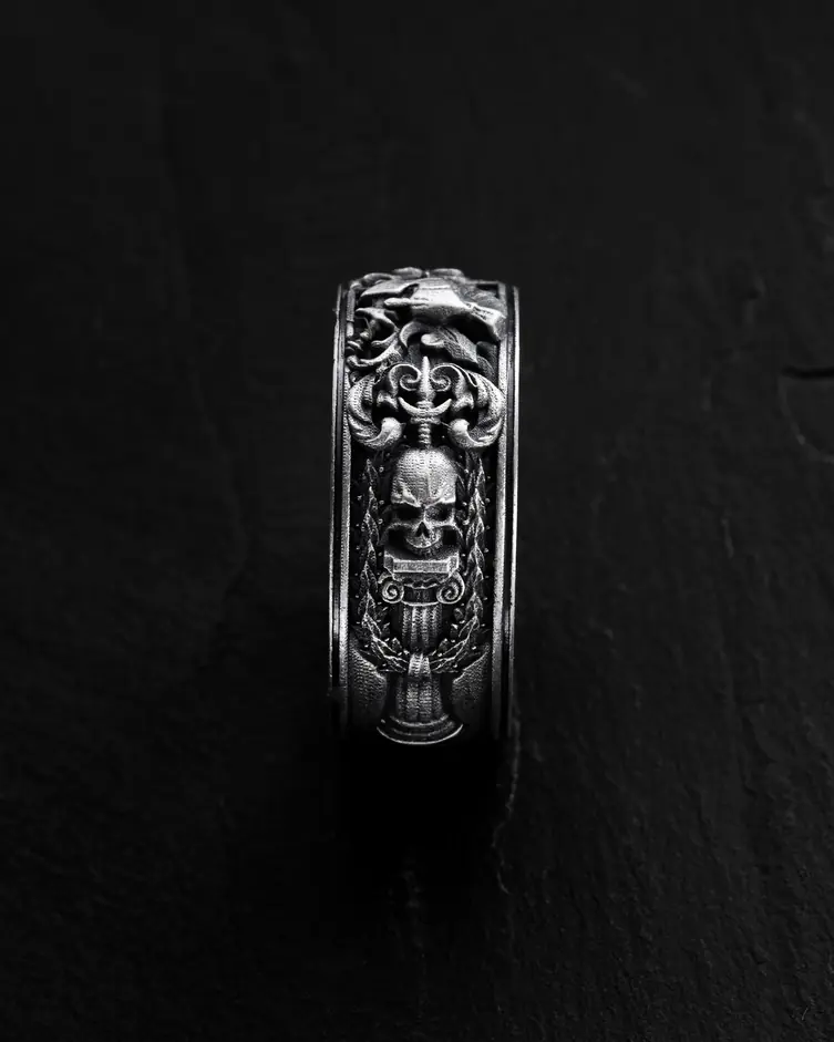 Srebrny pierścień GLADIATOR. MEMENTO MORI 3