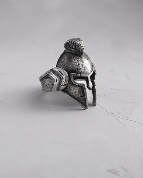 Srebrny pierścień SPARTAN HELMET 7