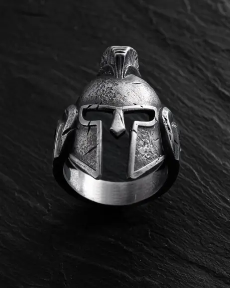 Srebrny pierścień SPARTAN HELMET 5