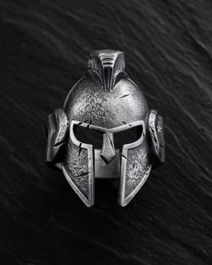 Srebrny pierścień SPARTAN HELMET