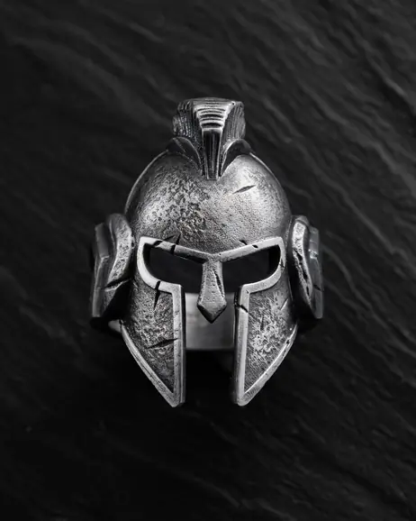 Srebrny pierścień SPARTAN HELMET