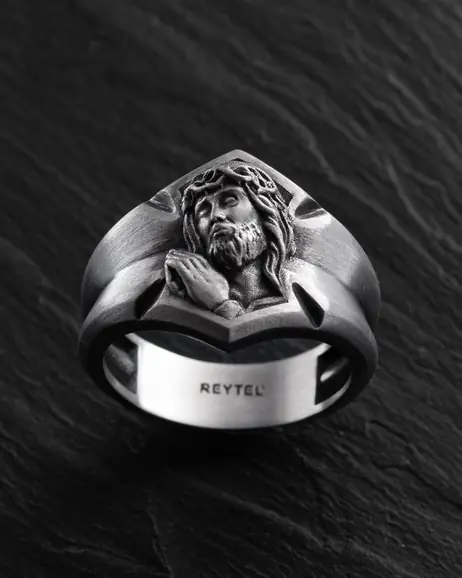 Srebrny pierścień SAVIOR CHRIST JESUS 4