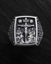 Srebrny pierścień CRUCIFIXION OF JESUS ​​CHRIST