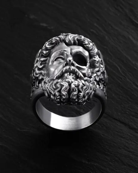 Srebrny pierścień ZEUS. MEMENTO MORI 4
