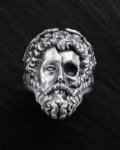 Srebrny pierścień ZEUS. MEMENTO MORI