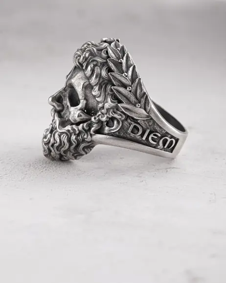 Srebrny pierścień ZEUS. MEMENTO MORI 6