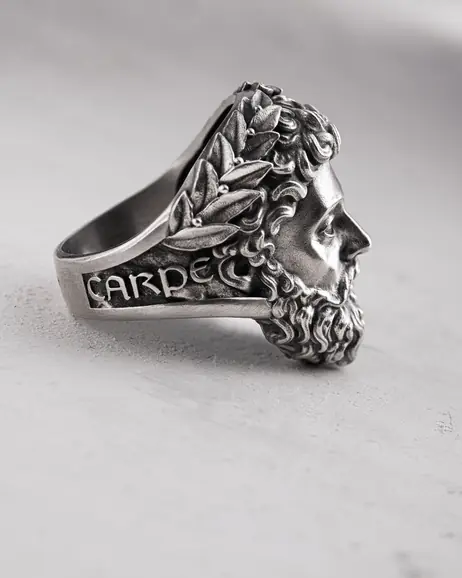 Srebrny pierścień ZEUS. MEMENTO MORI 8